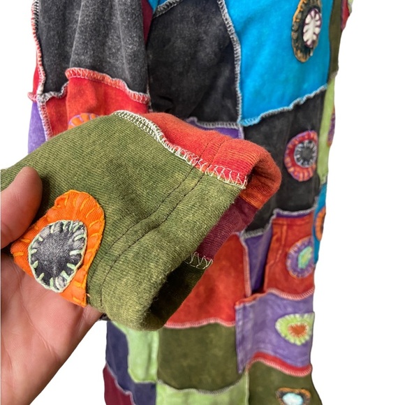 KPC Patchwork Colorful Boho Jacket With Hood - Picture 6 of 16